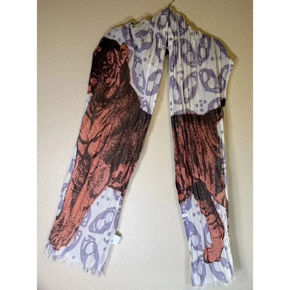 Thomas Paul Scarf TIGER Print 40x80 Wrap Shawl Rare!